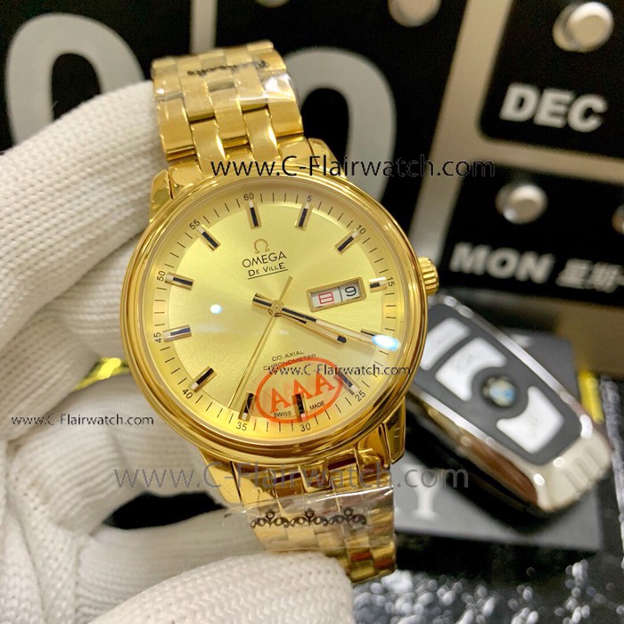 Best Replica Omega De Ville Yellow Gold Automatic Watches 40mm